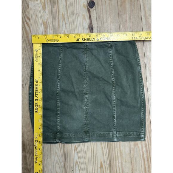 Free People Modern Femme Olive Green Denim Skirt Sz4 - Picture 3 of 6